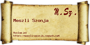 Meszli Szonja névjegykártya